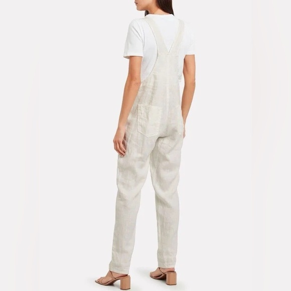 We Wore What Basic Linen Overalls in Natural Oatmeal Size Small - Picture 4 of 12